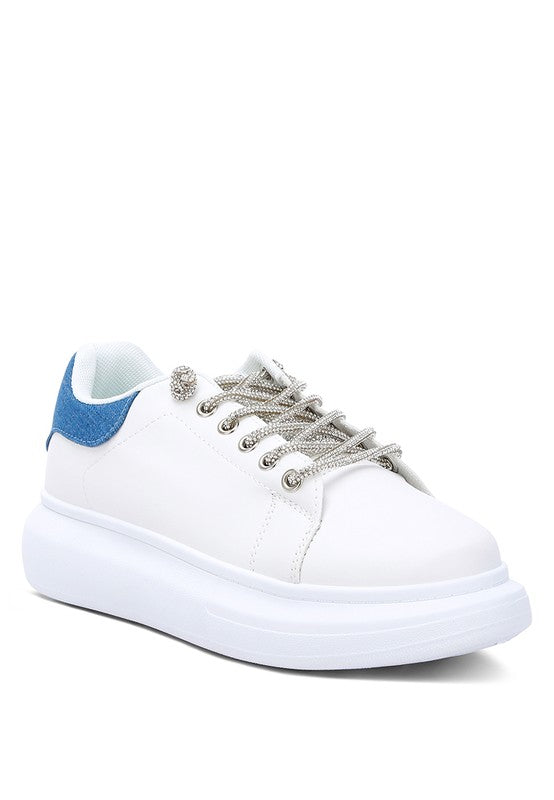 Jaxen Rhinestones Lace Up Sneakers