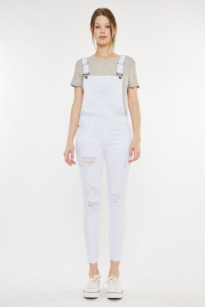 Kancan Distressed Skinny Denim Overalls