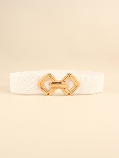 Geometric Buckle Elastic Wide Belt