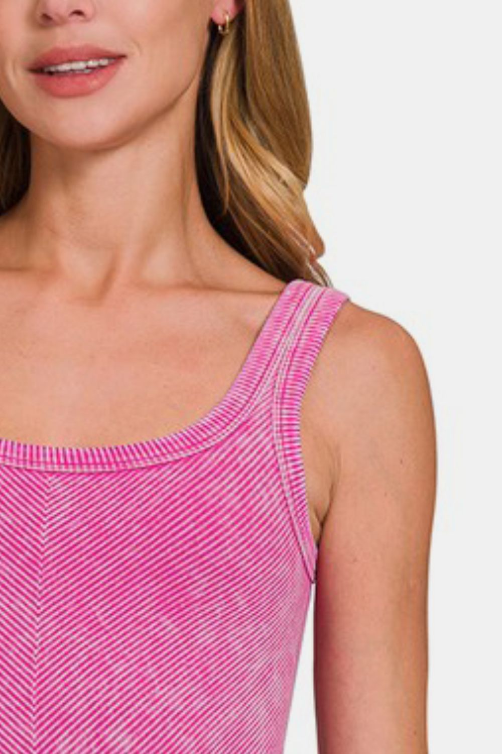 Zenana Ribbed Scoop Neck Tank