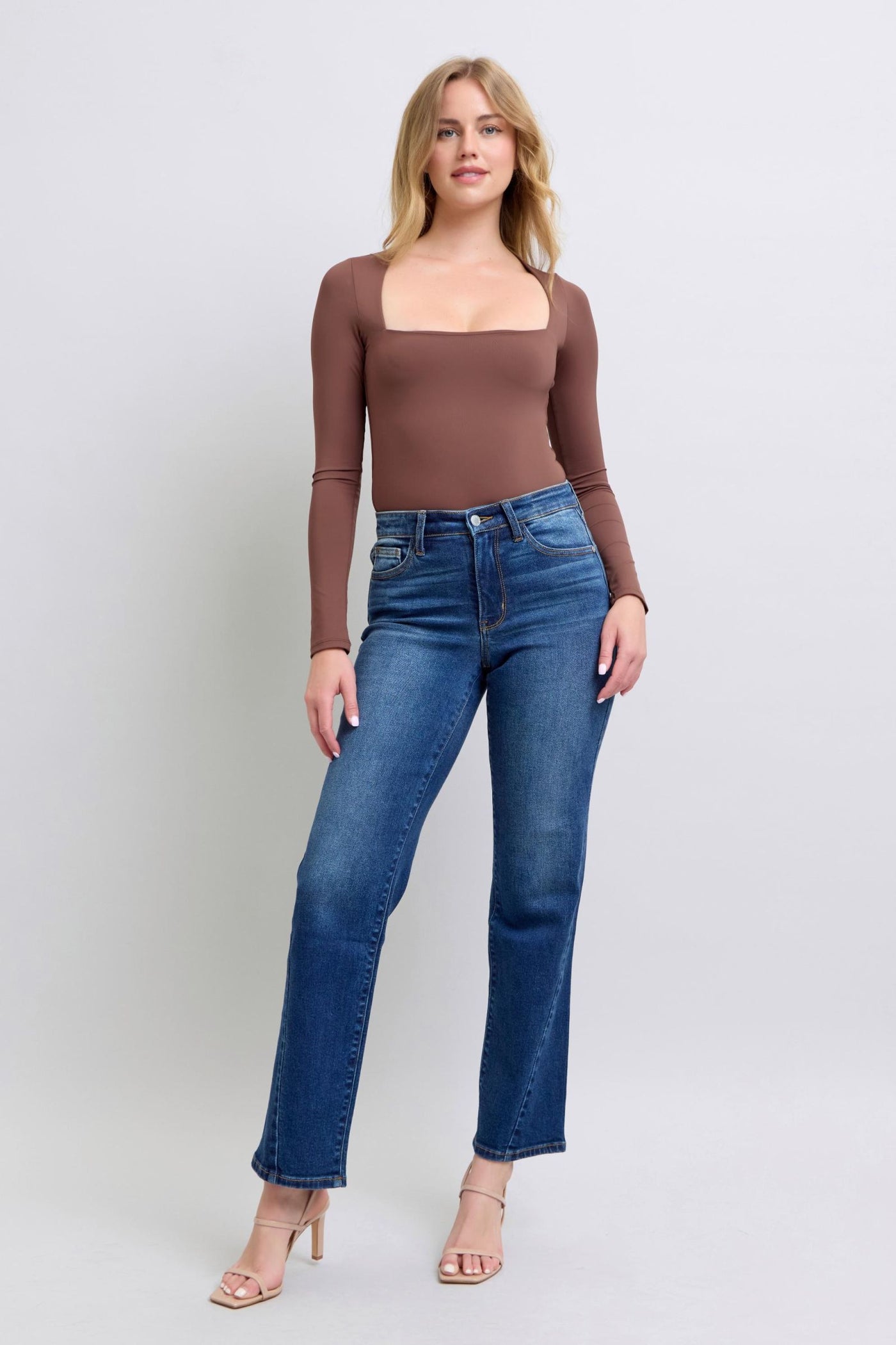 Judy Blue Full Size Side Seam Detail Straight Jeans with Pockets