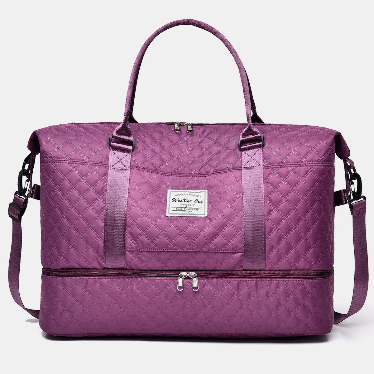 Diamond Grid Oxford Cloth Oversize Travel Bag