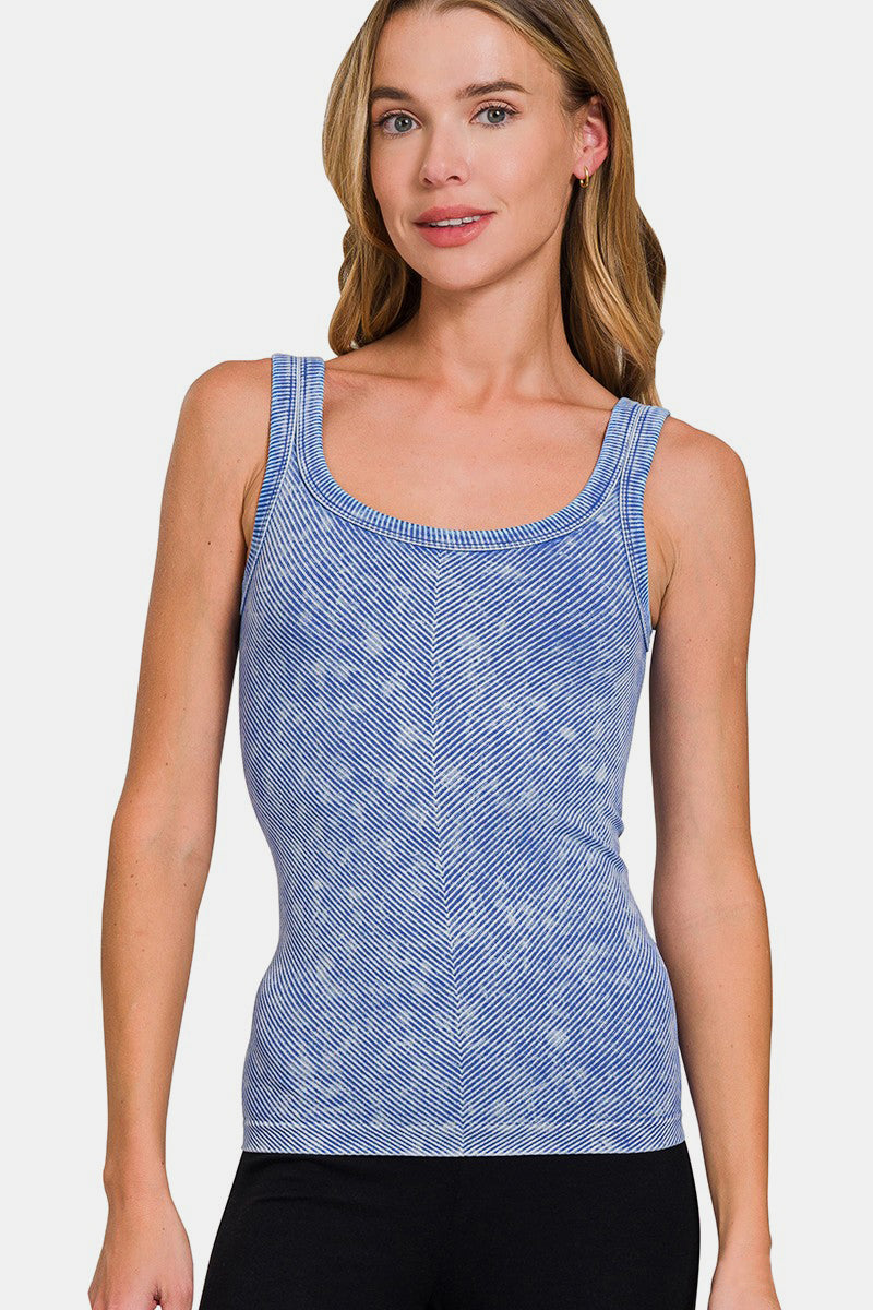 Zenana Ribbed Scoop Neck Tank