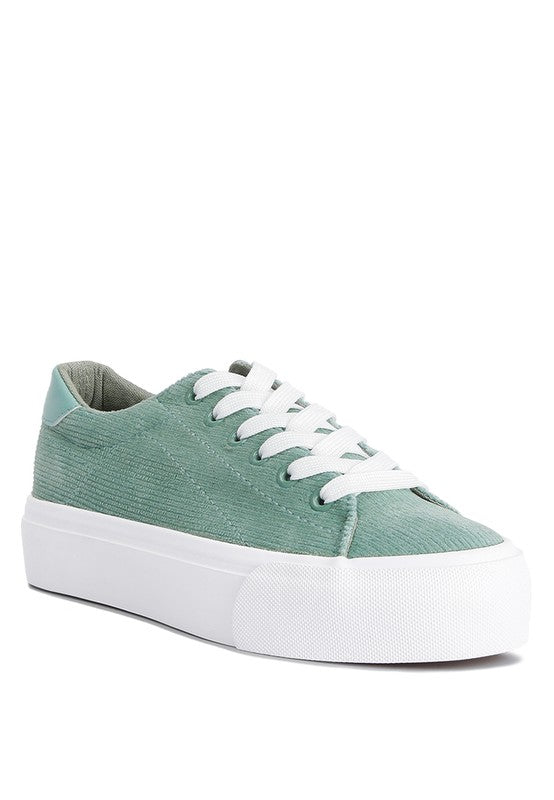 Hyra Solid Flatform Canvas Sneakers